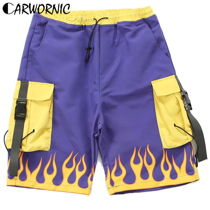 CARWORNIC SportWear Cargo Shorts Men Side Strap Buckle Hip Hop Streetwear Shorts Fire Flame Multi Pockets Baggy Casual Trousers
CARWORNIC SportWear Cargo Shorts Men Side Strap Buckle Hip Hop Streetwear Shorts Fire Flame Multi Pockets Baggy Casual Trousers