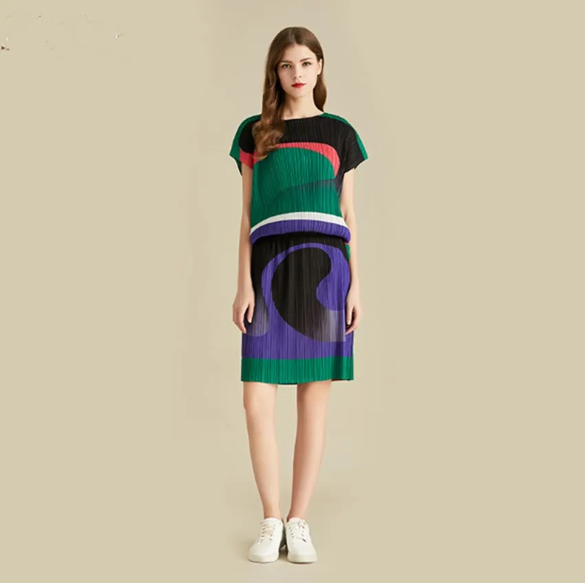 Miyake Folds Female Belt Printed Pleated Dress Long Paragraph Sleeveless Loose Thin Summer A-line Dress Lanxin
Miyake Folds Female Belt Printed Pleated Dress Long Paragraph Sleeveless Loose Thin Summer A-line Dress Lanxin