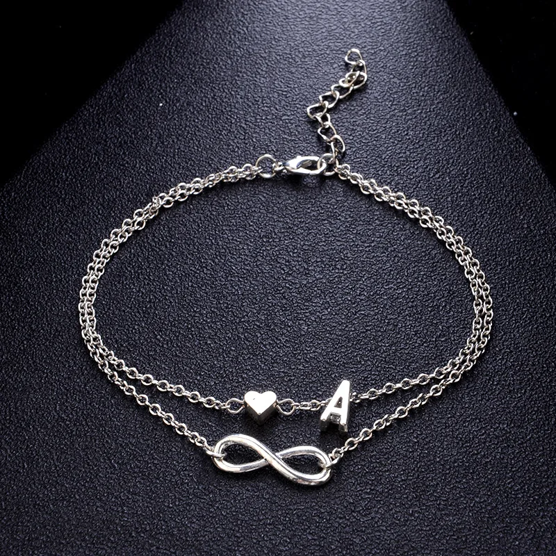 Love 26 Alphabet Letter Anklet Bracelet for Women Silver Alloy Foot Chain Jewelry Fashion Ladies Adjustable Double Layer Anklet
Love 26 Alphabet Letter Anklet Bracelet for Women Silver Alloy Foot Chain Jewelry Fashion Ladies Adjustable Double Layer Anklet