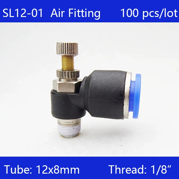 

Free shipping 100 Pcs of SL12-01, 12mm Push In to Connect Fitting 1/8" Thread Pneumatic Speed Controller SL12-01