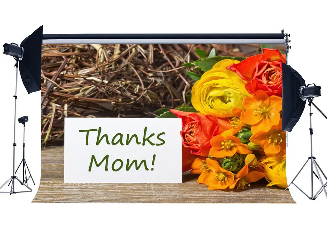 Happy Mother's Day Backdrop Thanks Mom Backdrops Fresh Carnation Flowers Rustic Wood Plank Photography Background
Happy Mother's Day Backdrop Thanks Mom Backdrops Fresh Carnation Flowers Rustic Wood Plank Photography Background