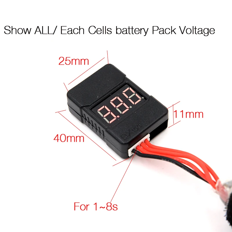 1 Piece HotRC New Design BX100 1-8S Lipo Battery Voltage Tester/ Low Voltage Alarm/ Voltage Checker for RC Model
1 Piece HotRC New Design BX100 1-8S Lipo Battery Voltage Tester/ Low Voltage Alarm/ Voltage Checker for RC Model