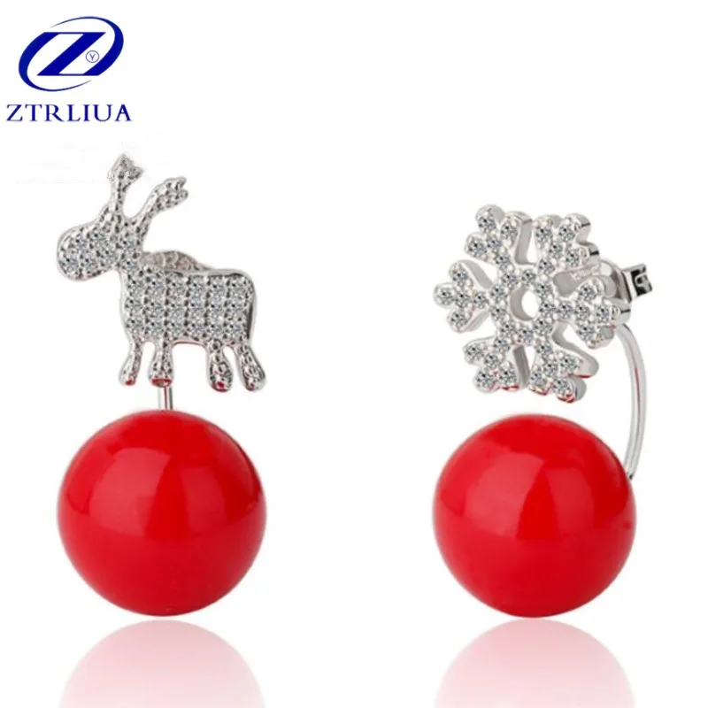 Beautiful Temperament 925 Sterling Silver Jewelry High-quality Red Pearl Snowflake Deer Crystal Popular Dangle Earrings SE371
Beautiful Temperament 925 Sterling Silver Jewelry High-quality Red Pearl Snowflake Deer Crystal Popular Dangle Earrings SE371