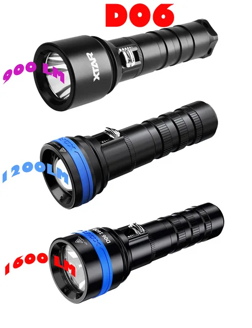 Фонарик для дайвинга XTAR xtar D06 магнитный фонарь ель CREE max глубина погружения 100