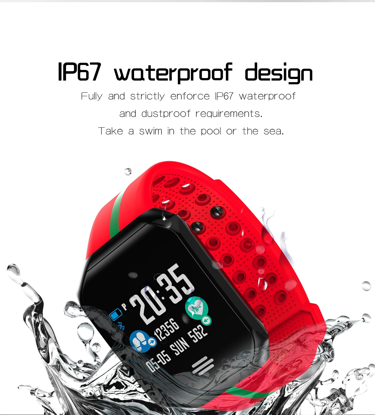 New B07 Pedometer Blood Pressure Heart Rate Monitor Smart Watch IP67 Waterproof Sport Fitness Men Women Smartwatch | Электроника
