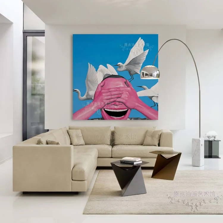 close eyes yueminjun hand painted oil painting canvas laughing smiling face picture man portrait for wall living room decoration
close eyes yueminjun hand painted oil painting canvas laughing smiling face picture man portrait for wall living room decoration