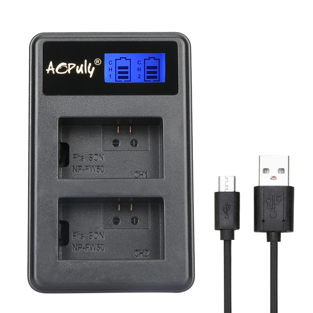 AOPULY NP-FW50 NPFW50 Rechargeable LED Display Li-ion Battery Dual Charger + USB Cable for SONY Alpha A7 A7R A7S A5000 A6000 ect
AOPULY NP-FW50 NPFW50 Rechargeable LED Display Li-ion Battery Dual Charger + USB Cable for SONY Alpha A7 A7R A7S A5000 A6000 ect