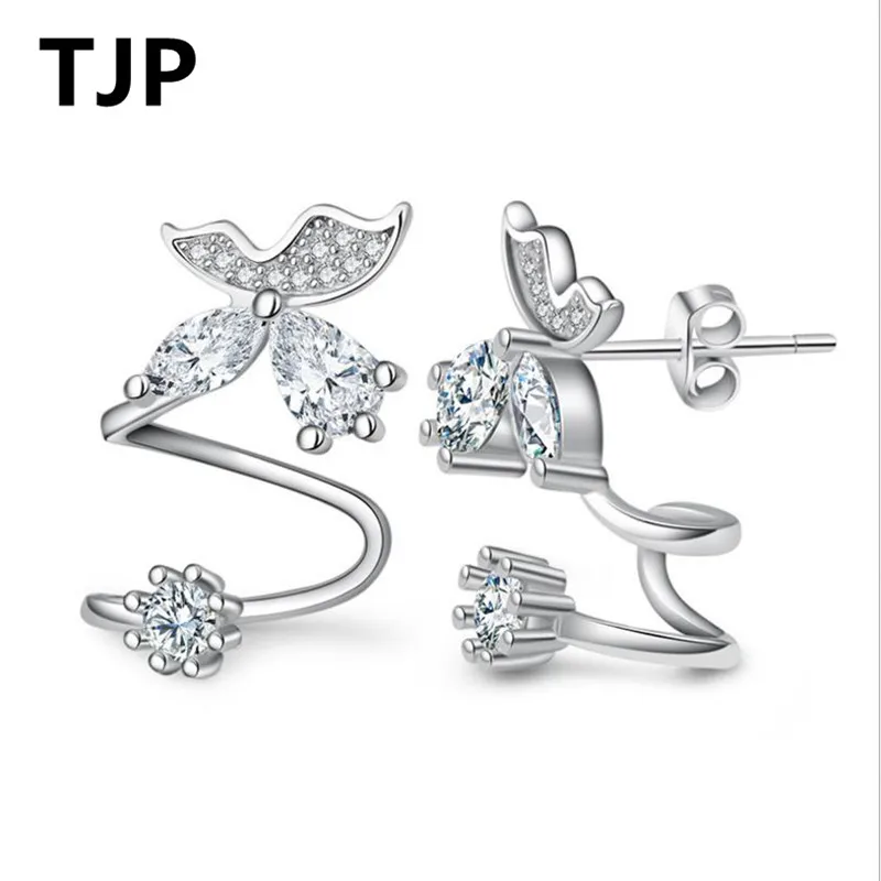 TJP Fashion Silver Plated Stud Earrings For Women Party Jewelry Shiny Crystal Zircon Flower Female Earrings Girl Lady Gift
TJP Fashion Silver Plated Stud Earrings For Women Party Jewelry Shiny Crystal Zircon Flower Female Earrings Girl Lady Gift