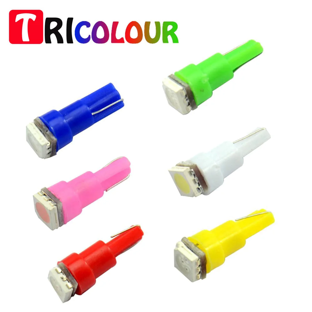 TRICOLOUR 500x T5 5050 1 SMD СВЕТОДИОДНЫЙ Клин для лампочек база приборных панелей