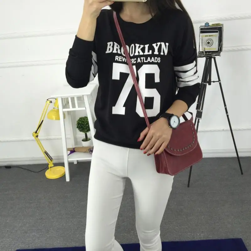 2017 Harajuku Стиль Толстовки Толстовка truien Для женщин Crewneck Brooklyn 76 с капюшоном костюм