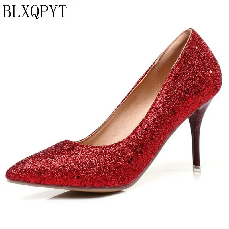 

BLXQPYT Plus Big and Small Size Sale 30-47 Fashion Sexy Pointed Toe Women High Heels Wedding Party Shoes woman Pumps 450-3