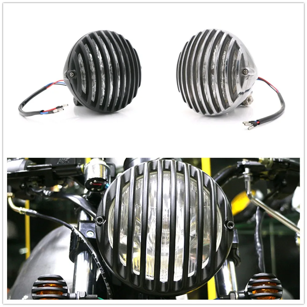 5" Motorcycle Black/Chrome Retro Round Headlight Finned Grill Scalloped Headlamp Head Light for Harley Bobber Chopper Motorbike
5" Motorcycle Black/Chrome Retro Round Headlight Finned Grill Scalloped Headlamp Head Light for Harley Bobber Chopper Motorbike