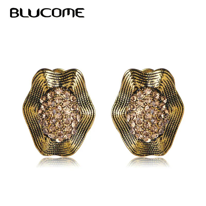 Blucome Classic Style Antique Gold Color Stud Earrings Crystal Alloy Jewelry French Hooks Earrings For Women Party Accessories
Blucome Classic Style Antique Gold Color Stud Earrings Crystal Alloy Jewelry French Hooks Earrings For Women Party Accessories