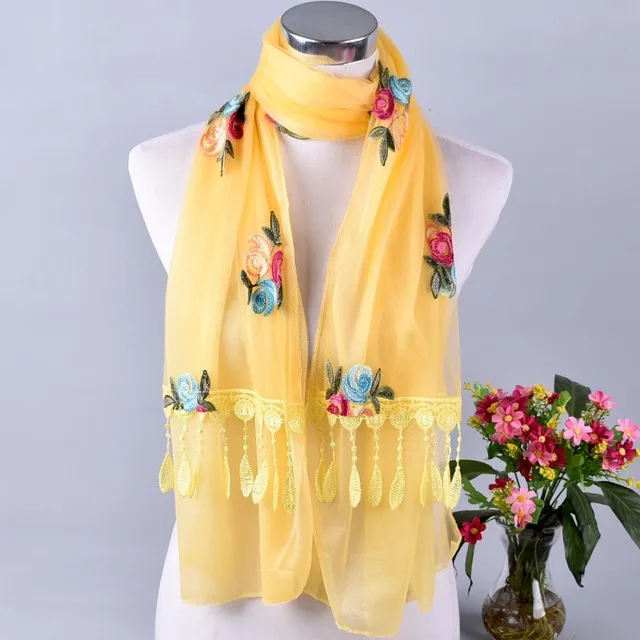 Spring Summer Embroidery Floral Scarf Double Yarn Long Beach Shawl Female Lace Stitching Rose Flower Silk Sunscreen Scarves Wrap
Spring Summer Embroidery Floral Scarf Double Yarn Long Beach Shawl Female Lace Stitching Rose Flower Silk Sunscreen Scarves Wrap