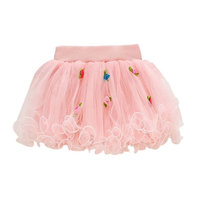 2018 Baby Girls Tutu Skirt Fluffy Mini Child Ballet Kids Ball Gown Girl Princess Flower Lace Tulle Dance Chiffon Skirts | Мать и ребенок