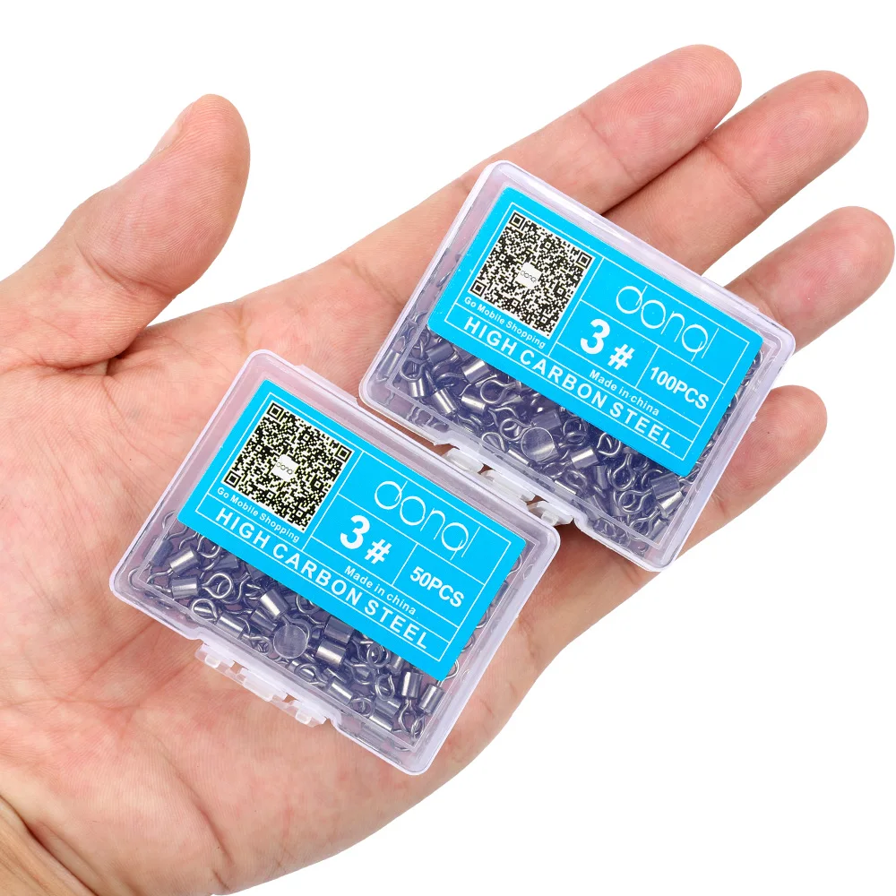DONQL 50/100pcs Bearing Swivel Fishing Connector 1#-14# Barrel Rolling Solid Rings For Fishhook Lure Link Fishing Accessories
DONQL 50/100pcs Bearing Swivel Fishing Connector 1#-14# Barrel Rolling Solid Rings For Fishhook Lure Link Fishing Accessories