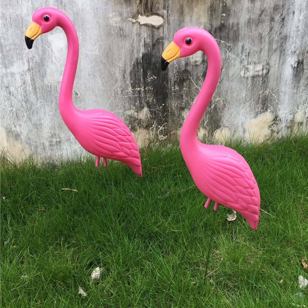 Фото Украшение для скандинавского газона Розовый фламинго настоящая - купить