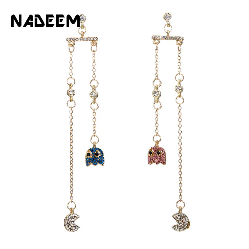 Fashion Long Crystal Geometric Asymmetry Rhinestone Ghost Stud Earrings Hallowmas Tassel Earring For Women Gift Party Wedding
Fashion Long Crystal Geometric Asymmetry Rhinestone Ghost Stud Earrings Hallowmas Tassel Earring For Women Gift Party Wedding