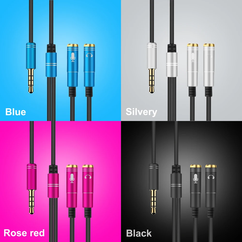 20pcs Gold-Plated 3.5mm Jack Headphone+Mic Audio Splitter Aux Extension Adapter Cable Cord for Computer PC Microphone laptop
20pcs Gold-Plated 3.5mm Jack Headphone+Mic Audio Splitter Aux Extension Adapter Cable Cord for Computer PC Microphone laptop