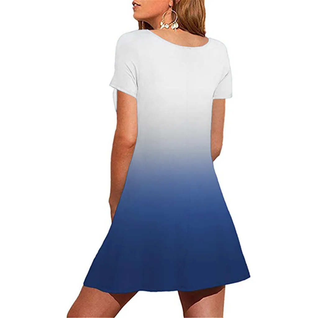 Women fashion Summer Dresses Women Short Sleeve Crew Neck Casual Loose Fitting Gradient Dresses vestidos femininos
Women fashion Summer Dresses Women Short Sleeve Crew Neck Casual Loose Fitting Gradient Dresses vestidos femininos