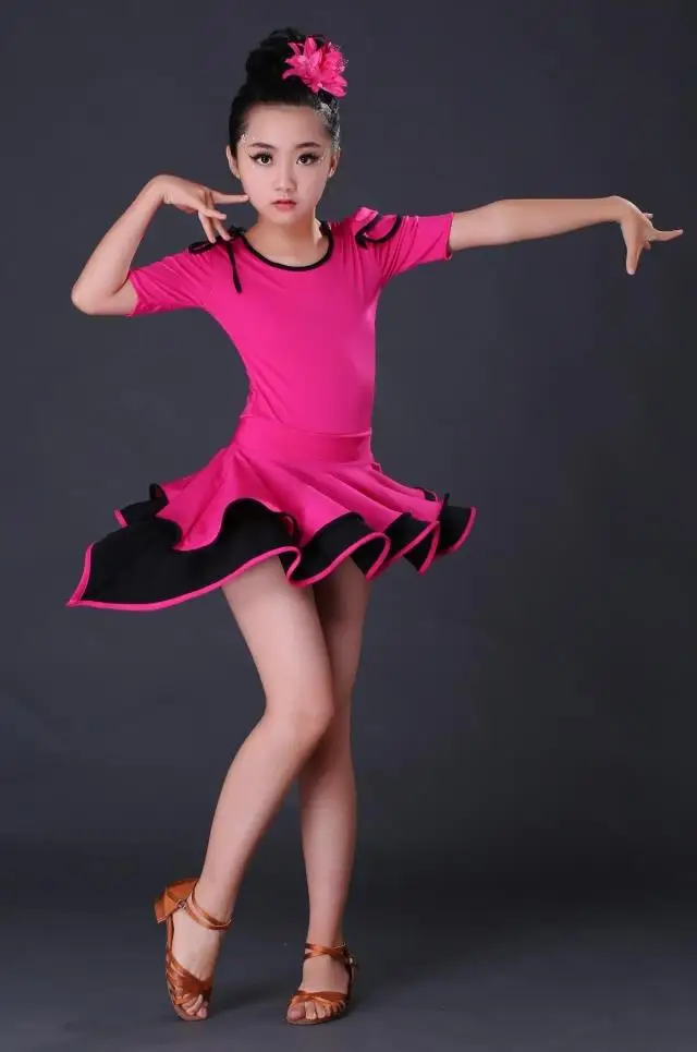 New children's Latin dance skirt girls practice clothes performance test clothing | Тематическая одежда и униформа
