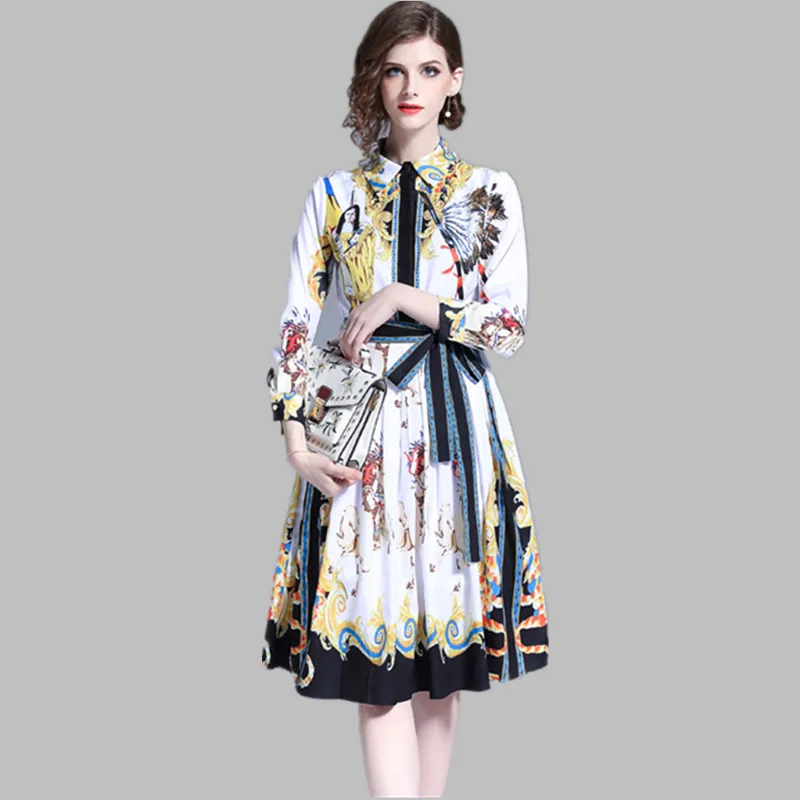 HAMALIEL винтажное летнее женское платье с длинным рукавом дизайнерское цветочным
