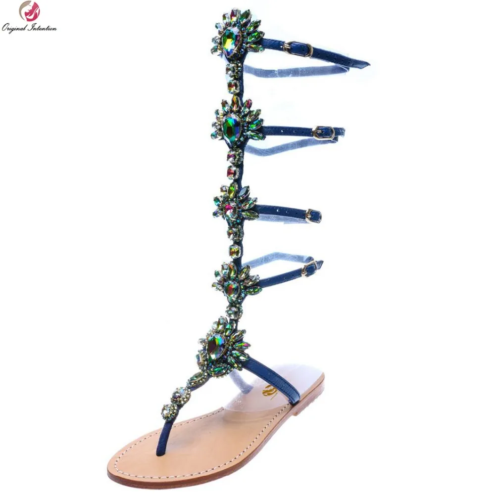 Original Intention Gorgeous Women Sandals Fashion Rhinestone Open Toe Sandals High-quality Blue Shoes Woman Plus US Size 4-15
Original Intention Gorgeous Women Sandals Fashion Rhinestone Open Toe Sandals High-quality Blue Shoes Woman Plus US Size 4-15