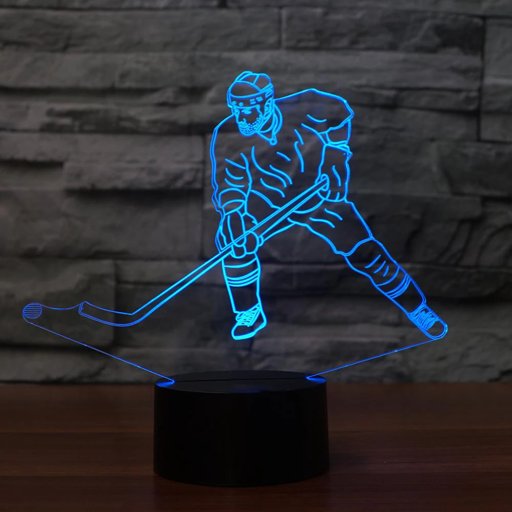 LED Ice Hockey Man Modelling 3D Night Lights USB 3D Table Lamp Baby Sleeping Lighting Fixture Kid Gift
LED Ice Hockey Man Modelling 3D Night Lights USB 3D Table Lamp Baby Sleeping Lighting Fixture Kid Gift