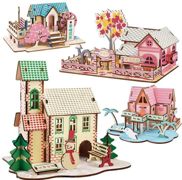 Laser cutting cabin house building 3d three-dimensional puzzle wooden model puzzle DIY assembled building toys
Laser cutting cabin house building 3d three-dimensional puzzle wooden model puzzle DIY assembled building toys