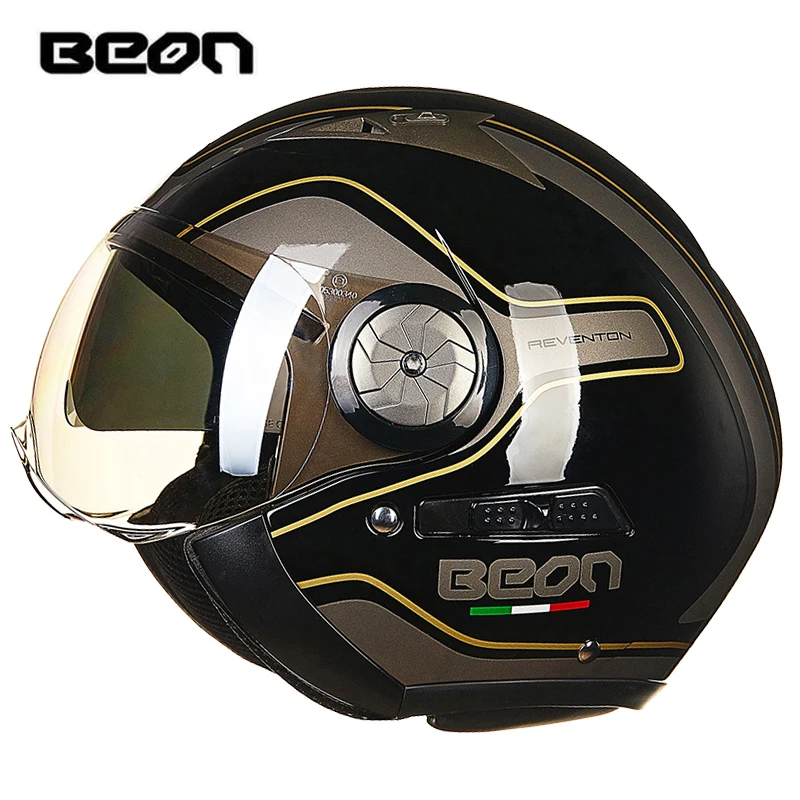 BEON модный мотоциклетный шлем Ретро двойной объектив ECE Falf головной убор высокое