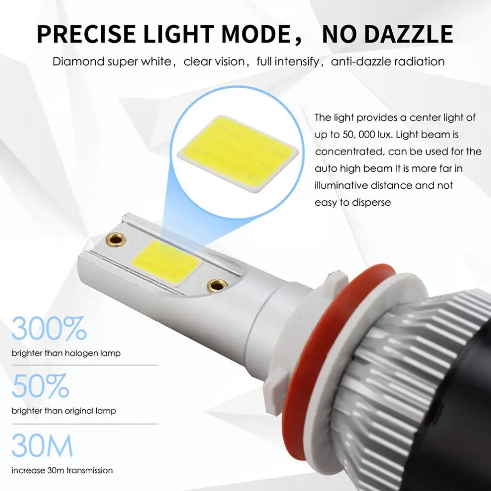 2 Pcs H8 / H9 / H11 EV9 72W 8000LM 6000K LED Car Headlight Kit Automobile Fog Lamp High or Low Light Bulbs Fit for Cars
2 Pcs H8 / H9 / H11 EV9 72W 8000LM 6000K LED Car Headlight Kit Automobile Fog Lamp High or Low Light Bulbs Fit for Cars