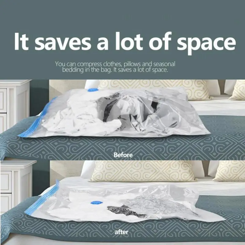 Vacuum Compressed Space Saving Storage Bags with Hand Pump Clothes Travel Organizer (70*100cm)
Vacuum Compressed Space Saving Storage Bags with Hand Pump Clothes Travel Organizer (70*100cm)