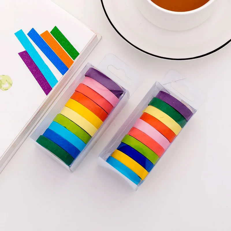 10PCS/Lot Candy Color Paper Tapes Handmade DIY Decorative Washi Tape Colored Rainbow Tapes diary DIY scrapbooking Stationery
10PCS/Lot Candy Color Paper Tapes Handmade DIY Decorative Washi Tape Colored Rainbow Tapes diary DIY scrapbooking Stationery