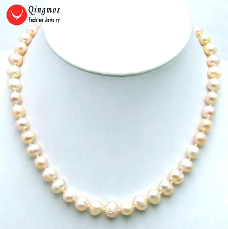 Qingmos White Pearl Necklace for Women with Natural 7-8mm Round Freshwater Pearl Chokers Necklace 17" Women Fine Jewelry 5839
Qingmos White Pearl Necklace for Women with Natural 7-8mm Round Freshwater Pearl Chokers Necklace 17" Women Fine Jewelry 5839