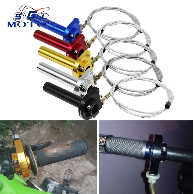 Sclmotos - 22mm 7/8" Aluminum Accelerator Throttle Twist Grips with Cable Handlebars Motor Moped Scooter Dirt Bike Cafe Racer
Sclmotos - 22mm 7/8" Aluminum Accelerator Throttle Twist Grips with Cable Handlebars Motor Moped Scooter Dirt Bike Cafe Racer