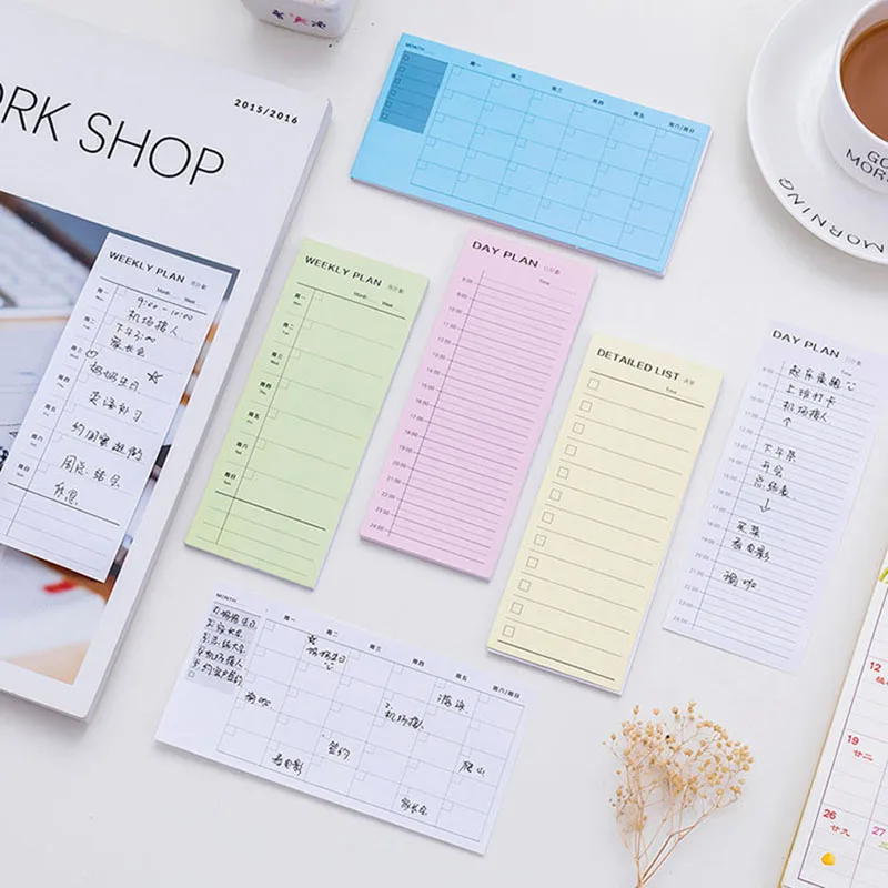 1pcs/bag New Desk Weekly Daily Planner Cartoon Sticky Notes Stickers Paper Korean Stationery To Do List Office Supplies Notebook
1pcs/bag New Desk Weekly Daily Planner Cartoon Sticky Notes Stickers Paper Korean Stationery To Do List Office Supplies Notebook
