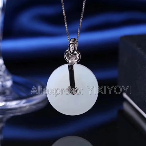 Beautiful 925 Sterling Silver White Green HeTian Jade Round Style Lucky Amulet Pendant + Free Necklace Jewelry Charm Gift
Beautiful 925 Sterling Silver White Green HeTian Jade Round Style Lucky Amulet Pendant + Free Necklace Jewelry Charm Gift