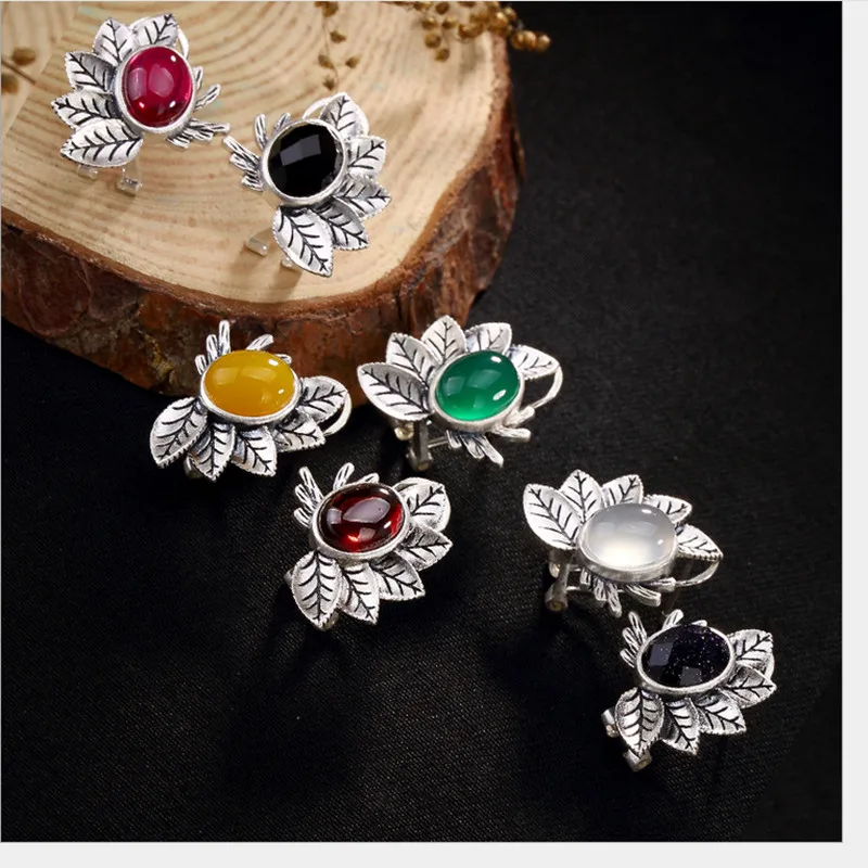 Uglyless Real 999 Fine Silver Jewelry Handmade Engraved Leaves Women Stud Earrings Ethnic Nature Chalcedony Brincos Retro Bijoux
Uglyless Real 999 Fine Silver Jewelry Handmade Engraved Leaves Women Stud Earrings Ethnic Nature Chalcedony Brincos Retro Bijoux