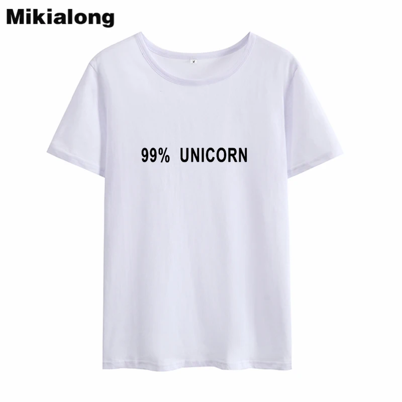MIkialong 99% Unicorn Kawaii Ulzzang Tshirt Women 2018 Summer Short Sleeve Cotton Tee Shirt Femme Black White T-shirt Women Tops
MIkialong 99% Unicorn Kawaii Ulzzang Tshirt Women 2018 Summer Short Sleeve Cotton Tee Shirt Femme Black White T-shirt Women Tops