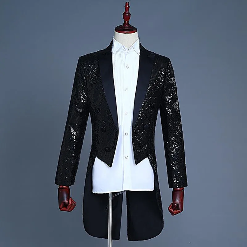 New Design Black Sequined Wedding Tuxedos Tailcoats Slim Fit Groomsmen Wear Custom Made Mens Prom Party Performance Tailcoat
New Design Black Sequined Wedding Tuxedos Tailcoats Slim Fit Groomsmen Wear Custom Made Mens Prom Party Performance Tailcoat
