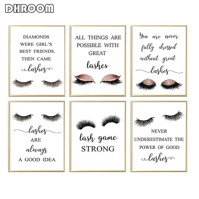 DHROOM Modern Lashes Fashion Canvas Poster Painting Eyelashes Print Makeup Wall Decorative for Girl Room Salon Decor
DHROOM Modern Lashes Fashion Canvas Poster Painting Eyelashes Print Makeup Wall Decorative for Girl Room Salon Decor