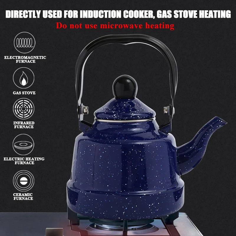 1.0L Pure Blue Kettle Brief Enamel Flower Kettle Used On Electromagnetic Stove/Gas Range/Electronic Tube Hea
1.0L Pure Blue Kettle Brief Enamel Flower Kettle Used On Electromagnetic Stove/Gas Range/Electronic Tube Hea