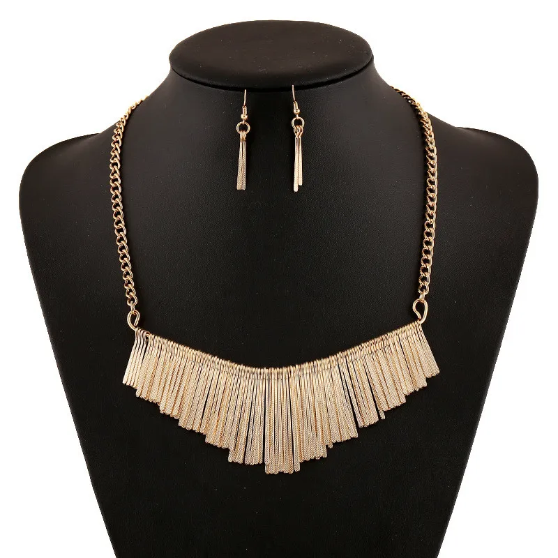 LiuXSP Трендовое длинное металлическое ожерелье с кисточками для женщин модные