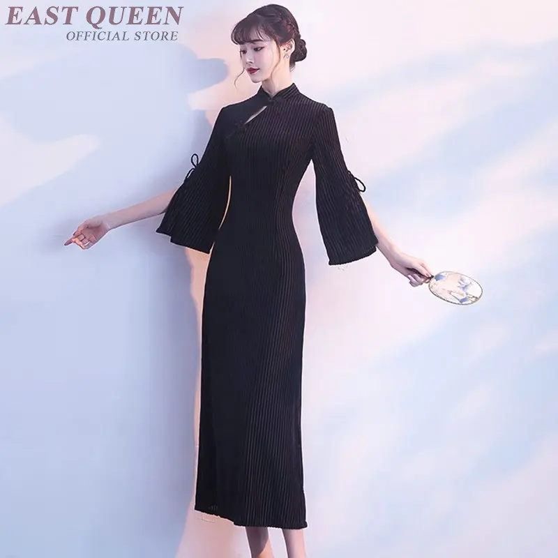 2018 традиционное китайское длинное платье qipao cheongsam Женская Весенняя туника с