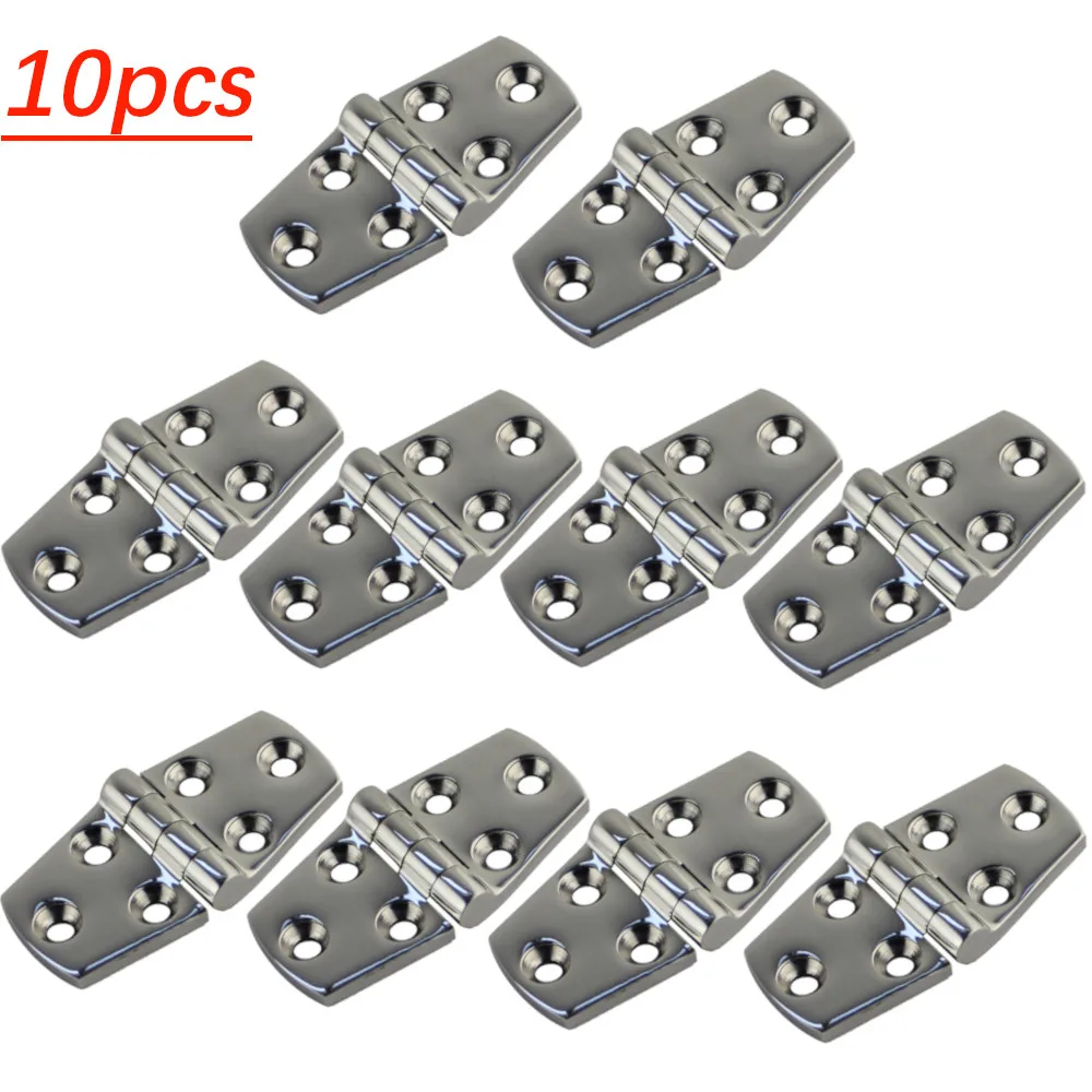 10PCS High Quality Stainless Steel 316 Boat Strap Hinge 6 Holes Deck Door Hatch Locker FOR Marine Hardware 38*76mm - купить по