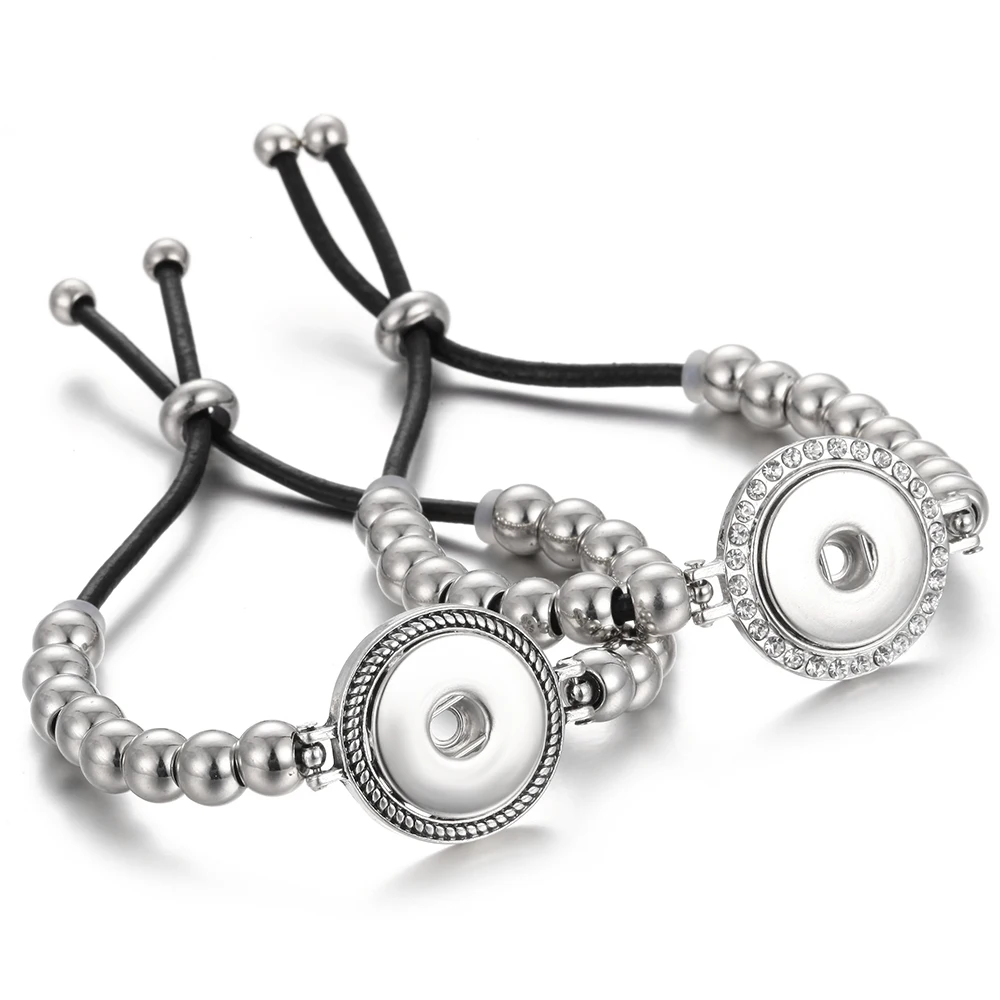 New Beads Snap Bracelet Vintage Style Leather Fit 18mm 20mm Snaps Button Jewelry Bracelets & Bangles | Украшения и аксессуары