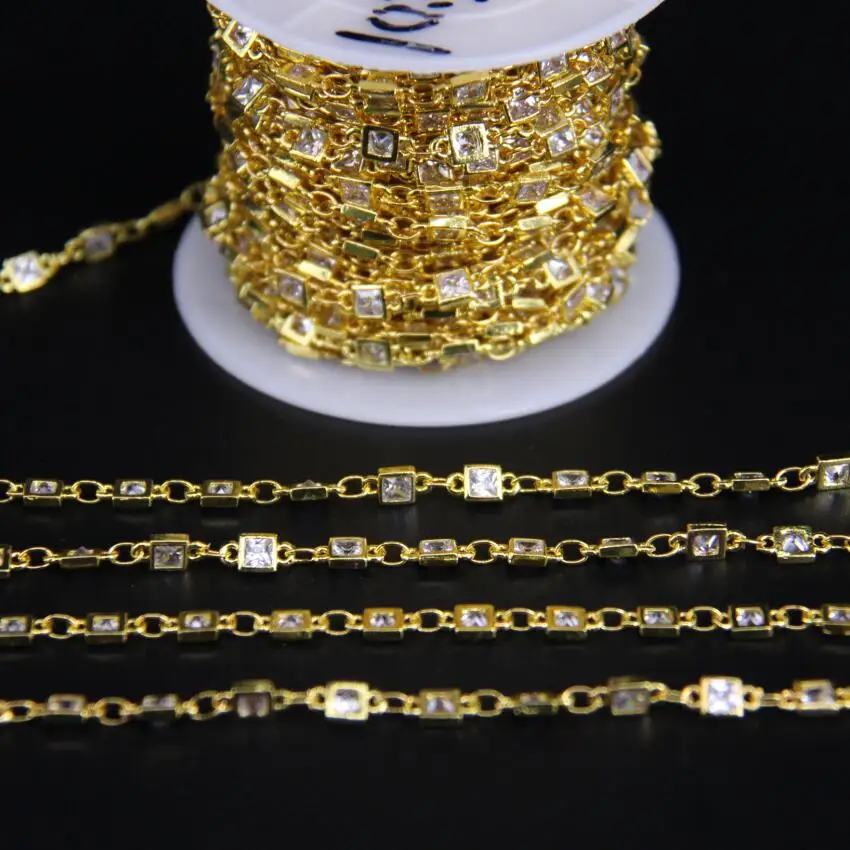 4mm Size,Square Cubic Zircon Bezel Connector Rosary Chain,Faceted Flat White Zircon Golden Chain,CZ Necklace Charms Crafts
4mm Size,Square Cubic Zircon Bezel Connector Rosary Chain,Faceted Flat White Zircon Golden Chain,CZ Necklace Charms Crafts