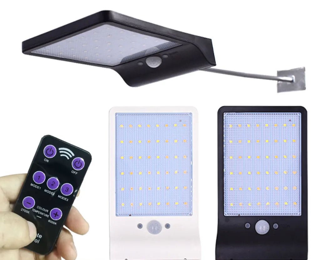 Binval 48 LED наружные настенные солнечные огни с датчиком движения пультом