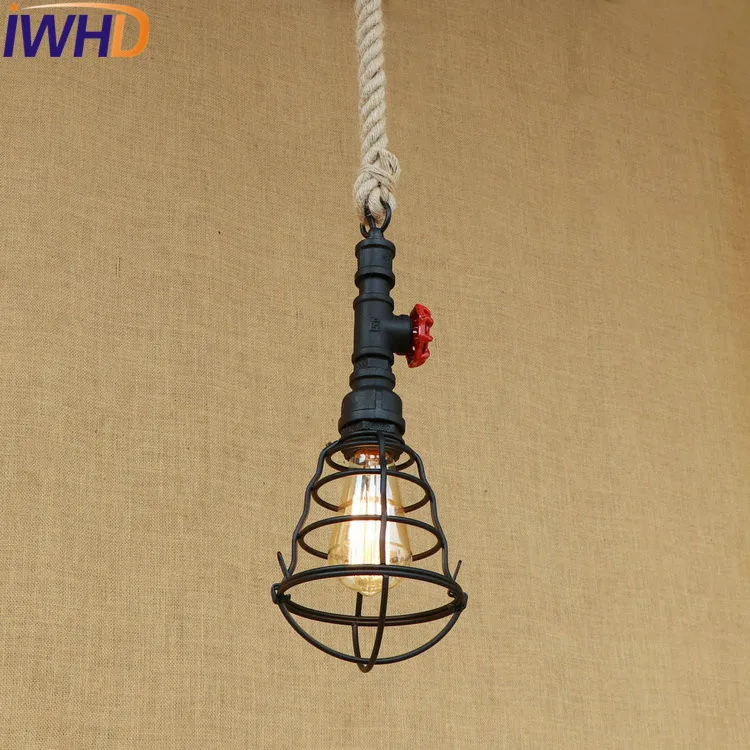 IWHD Loft Style Iron Water Pipe Pendant Light Fixtures Hemp Rope Edison Vintage Industrial Lighting Indoor Hanging Lamp
IWHD Loft Style Iron Water Pipe Pendant Light Fixtures Hemp Rope Edison Vintage Industrial Lighting Indoor Hanging Lamp