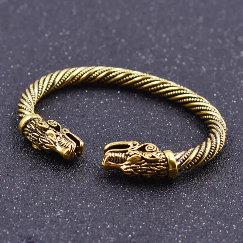 2021 Viking Dragon Head Bracelets Bangles Indian Jewelry Viking Bracelet Men Wristband Cuff Bracelets Vintage Jewelry
2021 Viking Dragon Head Bracelets Bangles Indian Jewelry Viking Bracelet Men Wristband Cuff Bracelets Vintage Jewelry